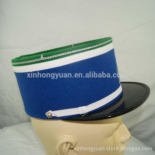 2017 custom blue wool military band ceremonial cap
